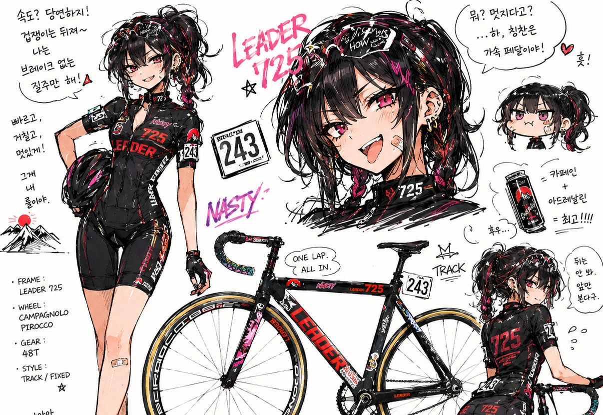Leader 725tr 픽시 자전거 셋업 사진 3